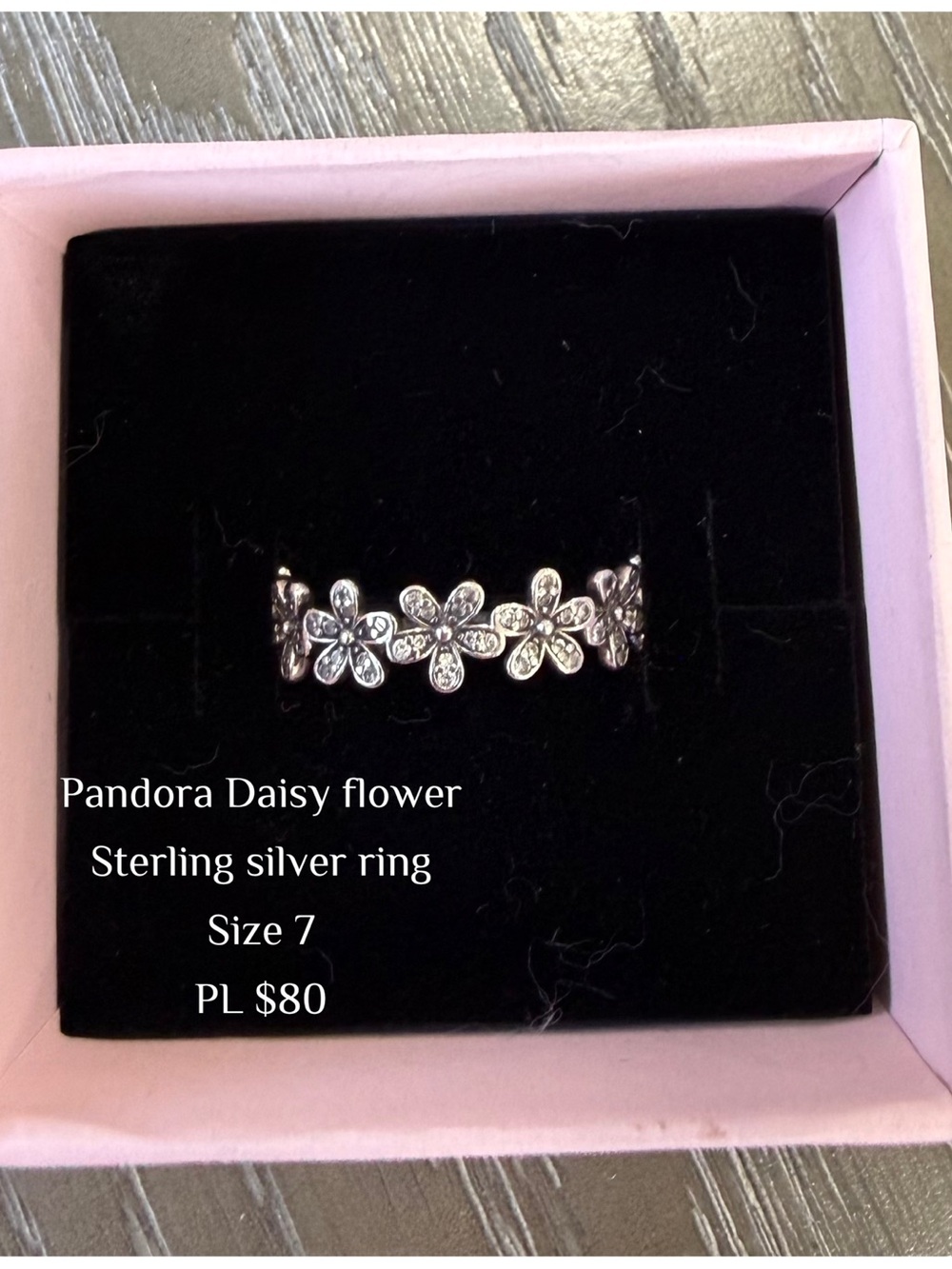 AUTHENTIC Pandora Silver Daisy Flower Ring - Silver